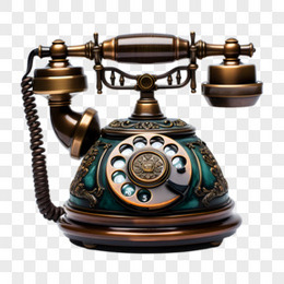 古铜色复古老式电话机素材