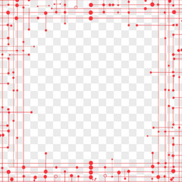 红色科技风线条边框元素