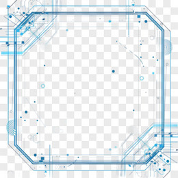 蓝色科技风矩形边框