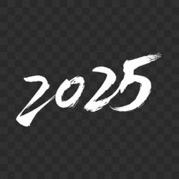 2025数字白色毛笔字