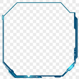科技风通用素材方形蓝色边框免抠元素
