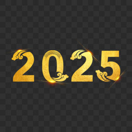 蛇年2025新年艺术字金箔设计