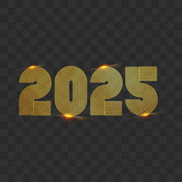 蛇年创意2025数字艺术字设计素材金箔设计