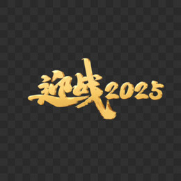 迎战2025书写风艺术字立体金字设计