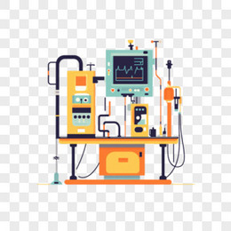 插画医疗器械透析机免抠元素