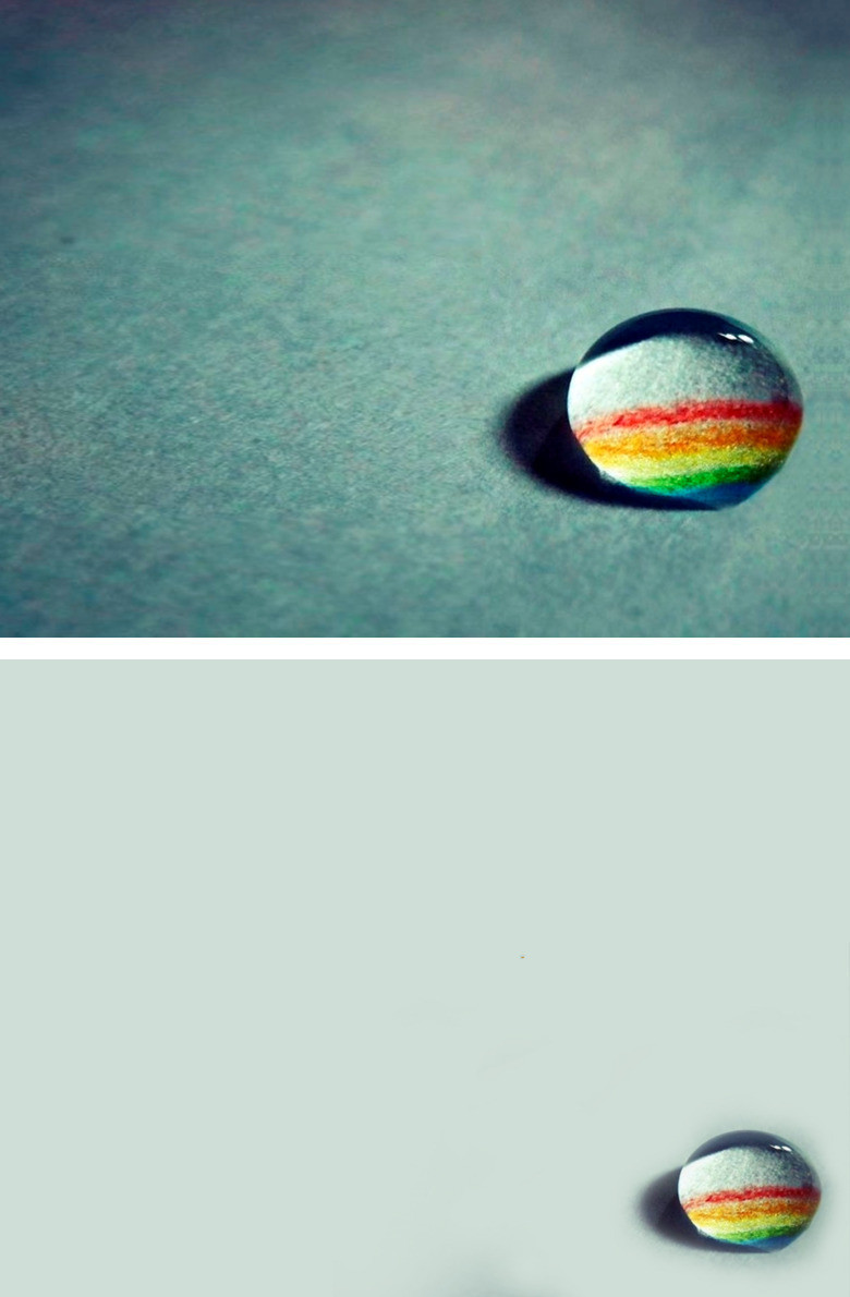 水滴中的彩虹PPT背景图片