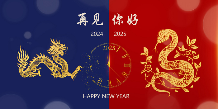 创意简约2025年新年蛇年跨年背景