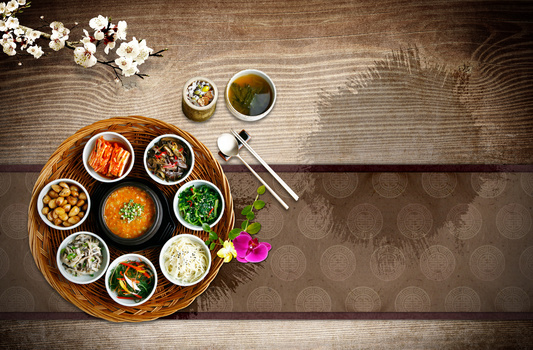 韩式料理饭店菜单印刷背景