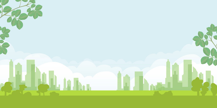 绿色城市健康环保低碳生活城市剪影背景
