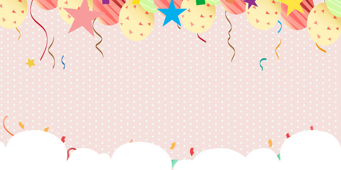 彩色线条气球蛋糕卡通背景