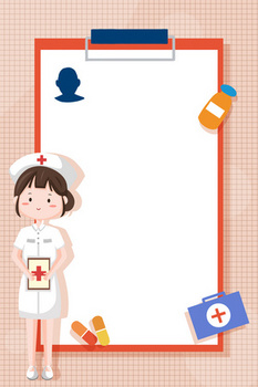 可爱的卡通手绘风格医疗医护护士边框背景