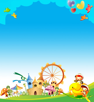 清新卡通幼儿园招生海报背景