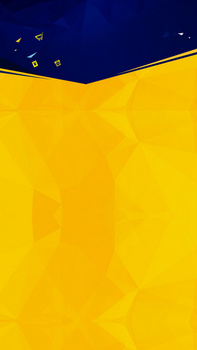 蓝黄配色扁平多边形H5背景素材