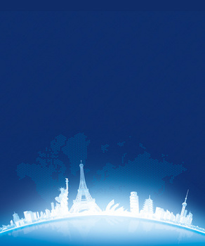 蓝色世界著名建筑背景图