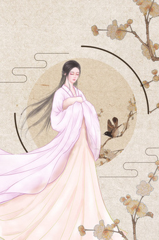 中国风言情小说女主角封面背景
