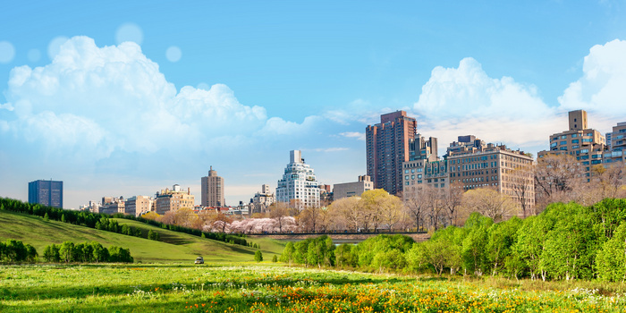 大气城市高楼青山绿水宣传背景