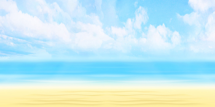 唯美简约蓝天白云沙滩风景背景