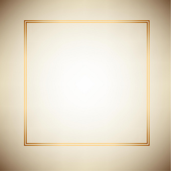 手绘简约金色边框正方形米色背景素材
