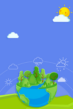 国际气象节天气预报地球卡通背景