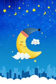 卡通清新创意世界睡眠日元素月亮