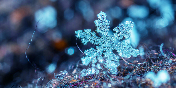 冬天蓝色冰冷雪花摄影合成背景