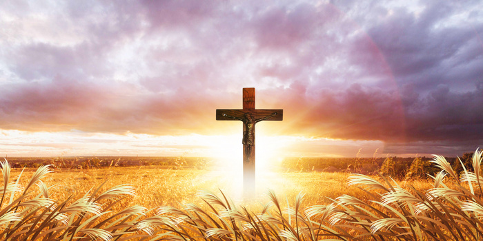 复活节摄影图合成十字架背景