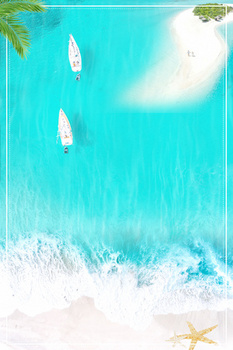 清新大海海浪帆船夏日夏天摄影图合成背景