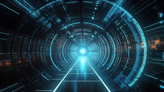 科幻风未来科技圆形时空隧道传送门插图
