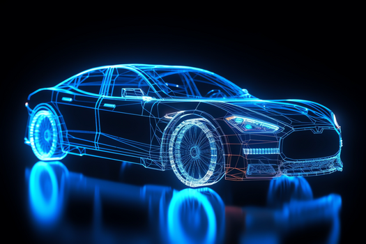 科技感光线汽车模型结构图