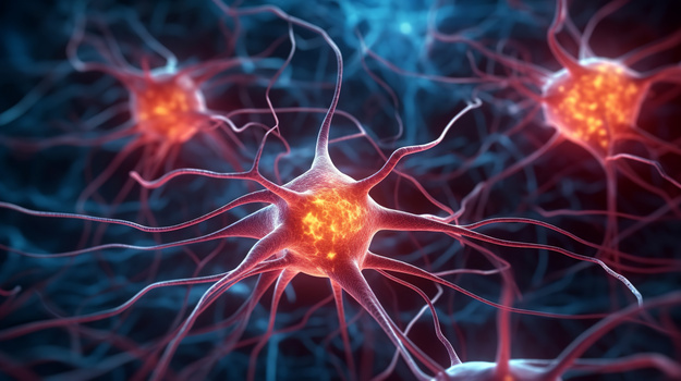微观世界中的神经元细胞概念背景
