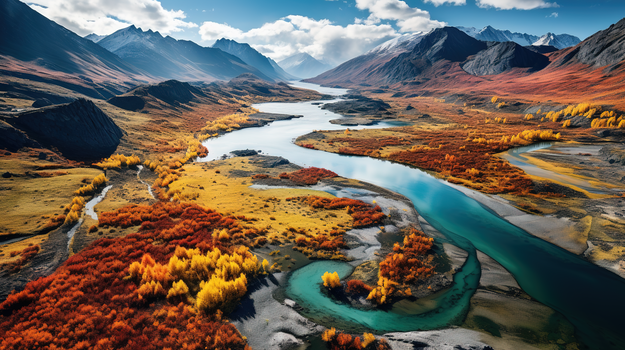 秋季新疆喀纳斯美丽风景概念图片