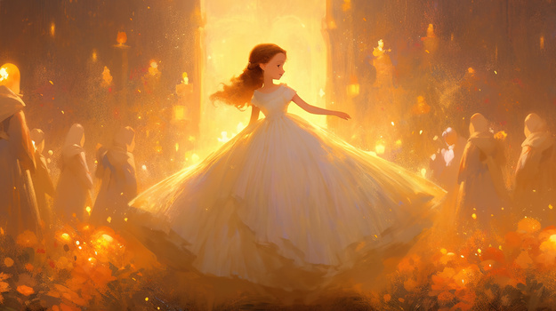 城堡舞会里的小公主插画