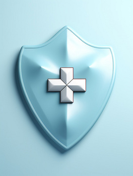 蓝色盾牌十字架医疗背景