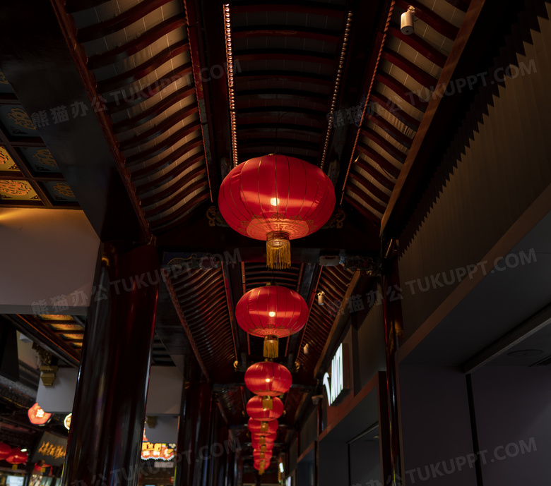 元宵节灯笼中国风传统建筑图片