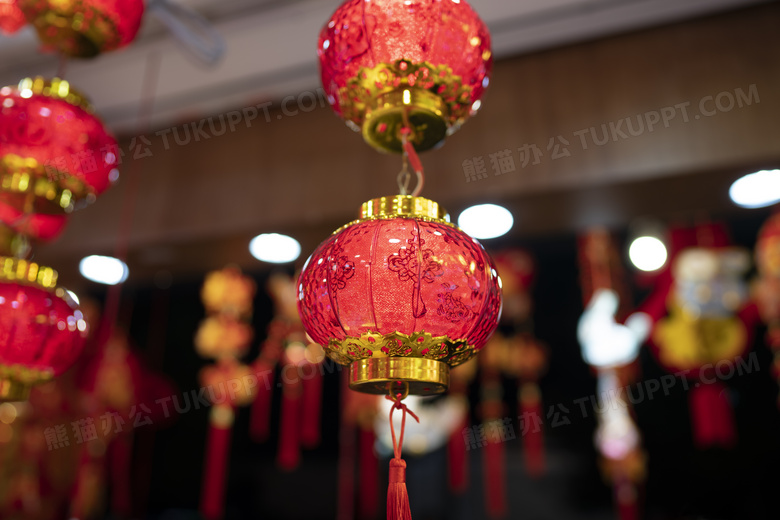 元宵节特写红色灯笼图片