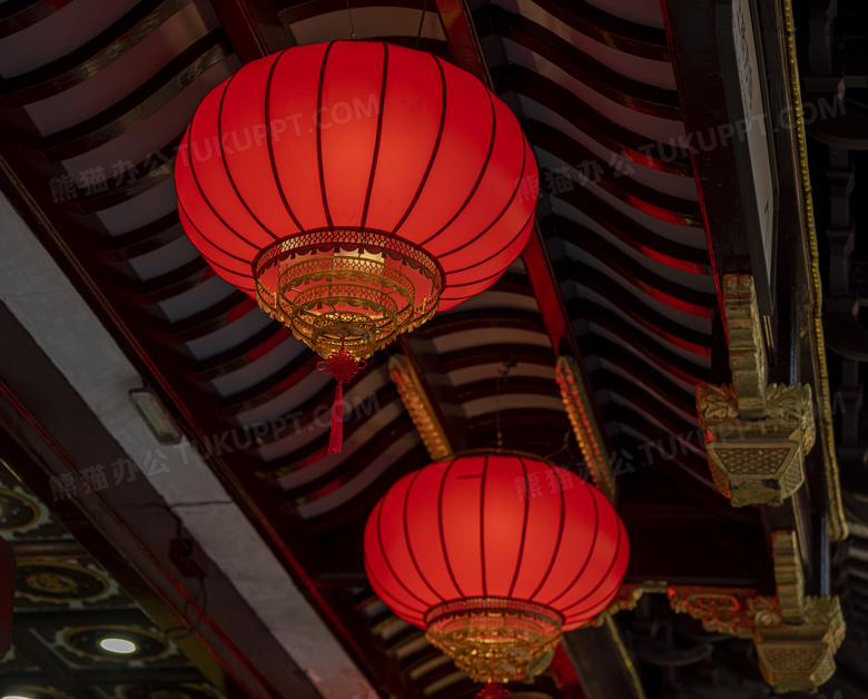 夜景城隍庙红灯笼图片