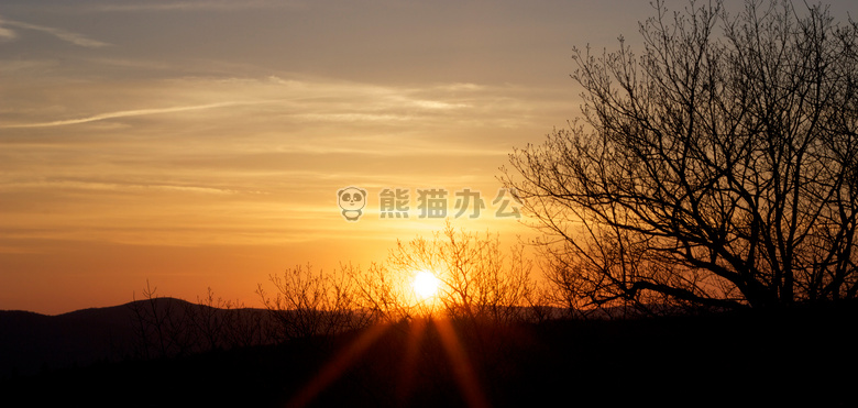 山 天空 日落