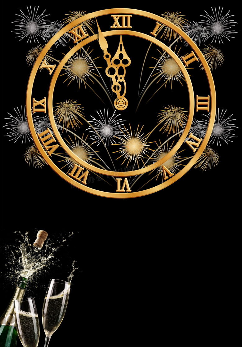 新年跨年时钟背景图片