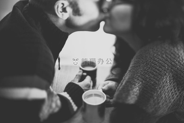 黑白 咖啡 夫妇