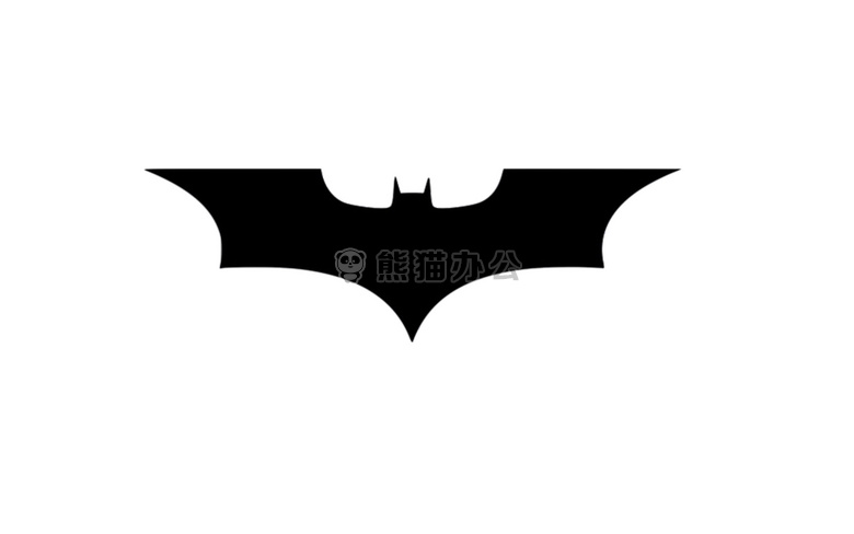 蝙蝠侠 黑白 标志图片素材下载_熊猫办公