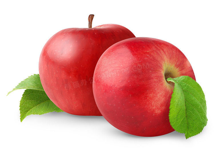 两个大大的红苹果特写摄影高清图片