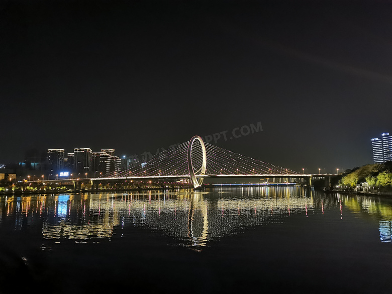 柳州白沙大桥夜景风光摄影图片
