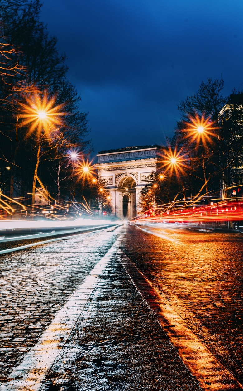 巴黎的雄狮凯旋门建筑摄影高清图片