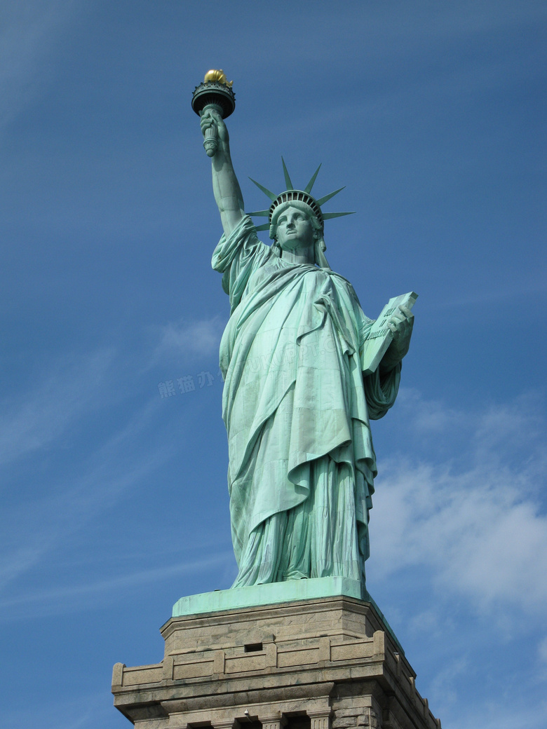 纽约自由女神雕像特写摄影高清图片