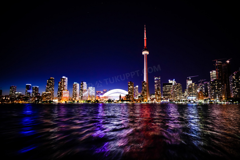 加拿大多伦多城市夜景摄影高清图片