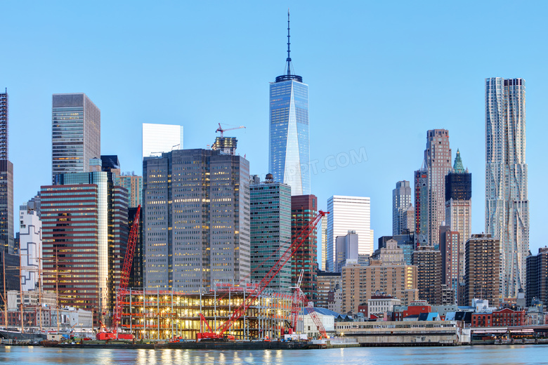 纽约曼哈顿标志建筑群摄影高清图片