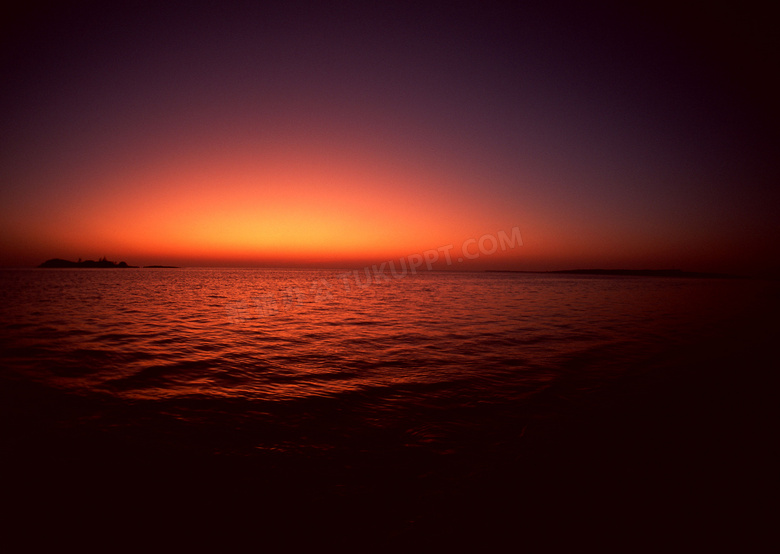 夕阳下的大海美丽风光摄影图片