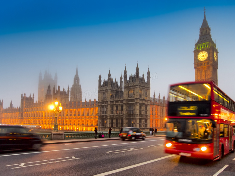 伦敦议会大厦与大本钟摄影高清图片