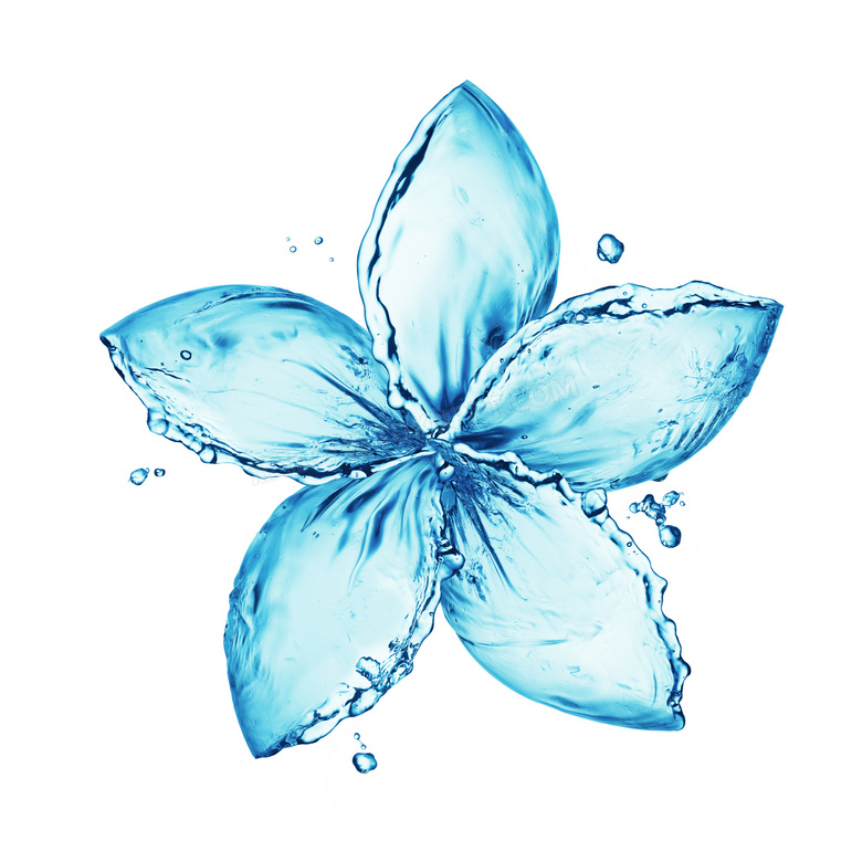 液态水组成的花瓣图案创意高清图片