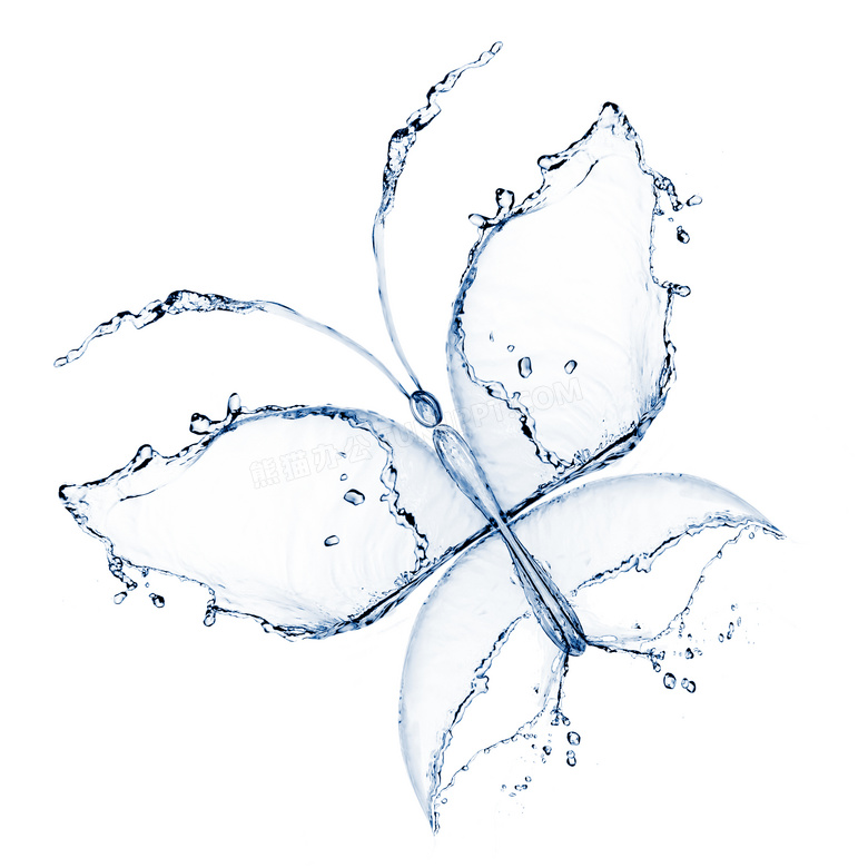 液态水组成的蝴蝶图案创意高清图片